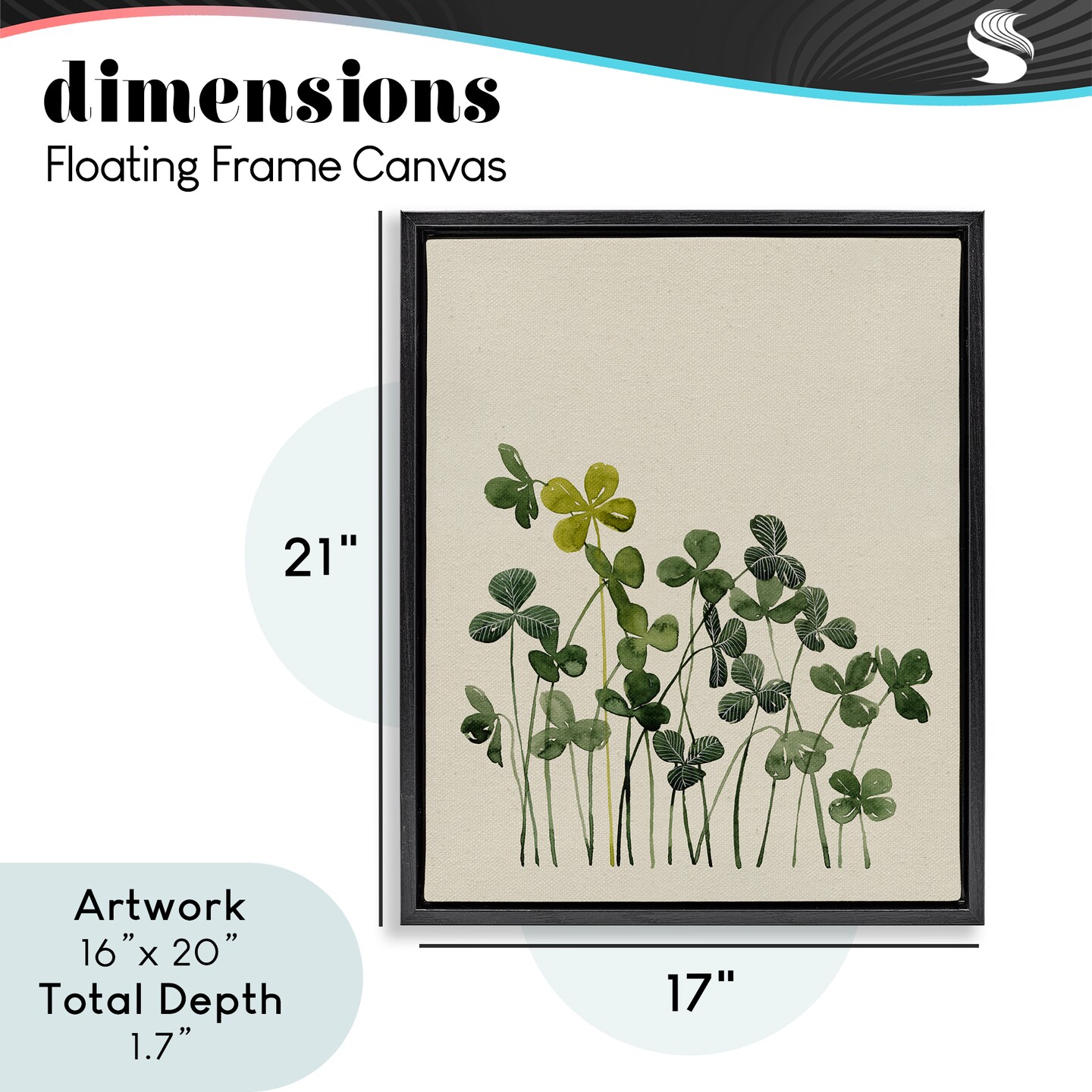Stupell Industries Hidden Gems Clovers Floating Frame, design by Grace Popp