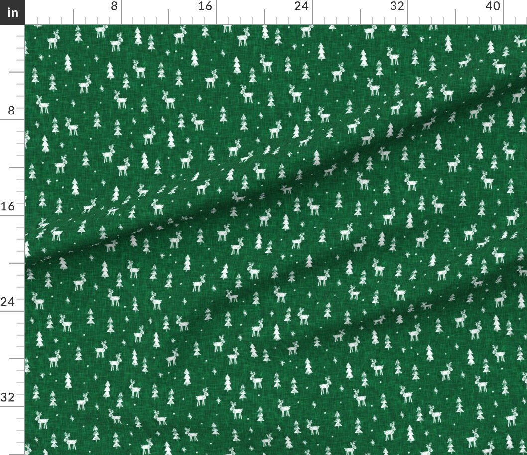 Minimalist Winter Scandi Snow Holiday Deer Christmas Scandinavian Nordic Novelty Cute Christmas Distressed Block Print Snowflake Stars Winter Custom Printed Fabric by Spoonflower Various Fabrics by the Yard or Fat Quarter