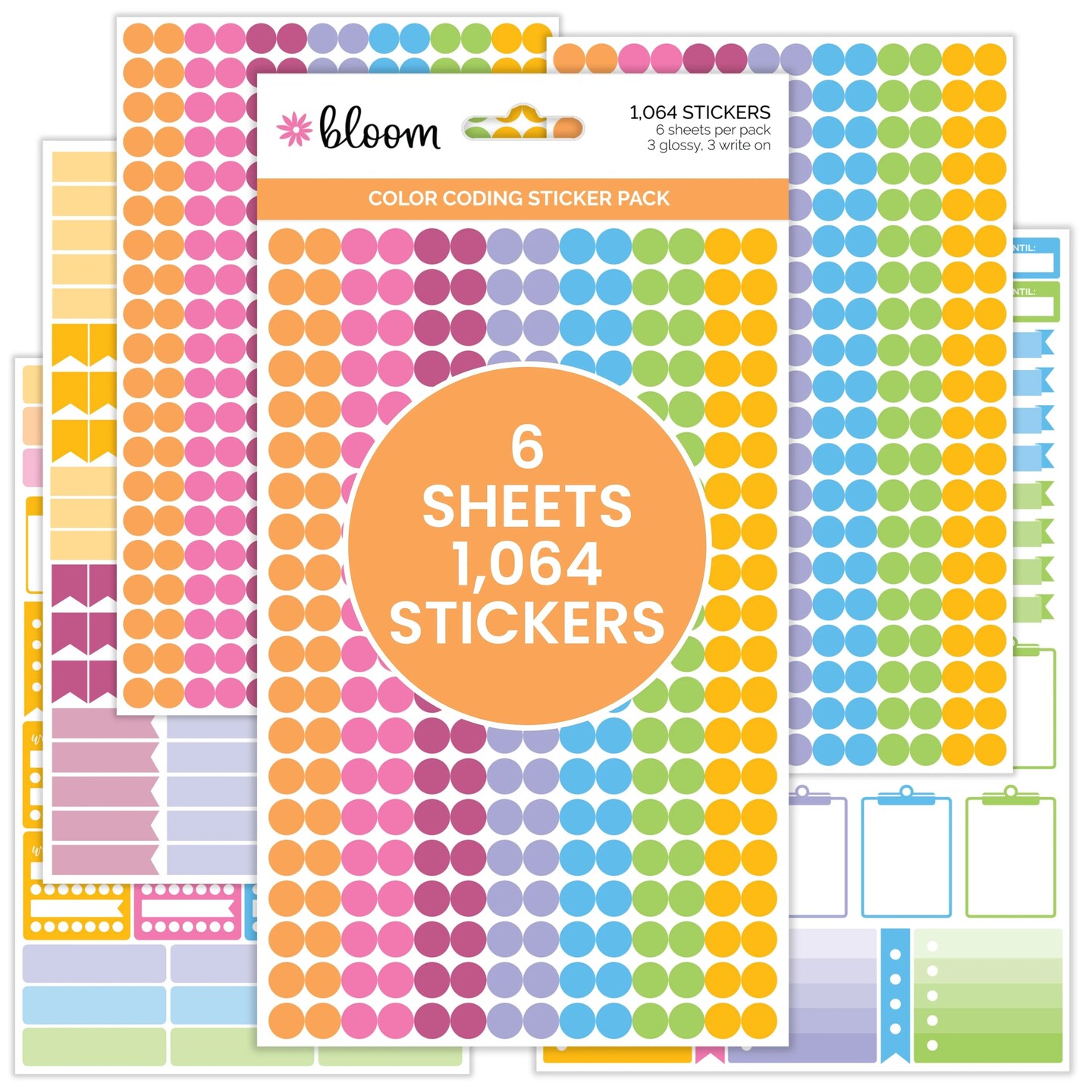 bloom daily planners Sticker Sheets, Color Coding Pack