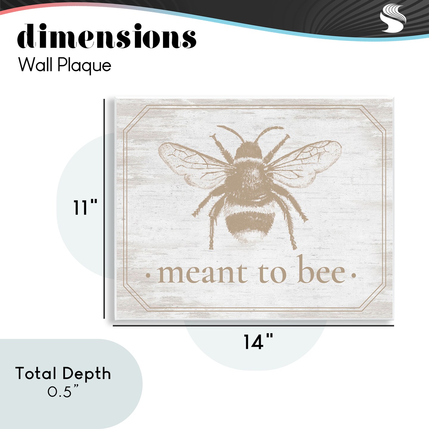 Stupell Industries Meant To Bee Rustic Border Wall Plaque, design by Lettered and Lined