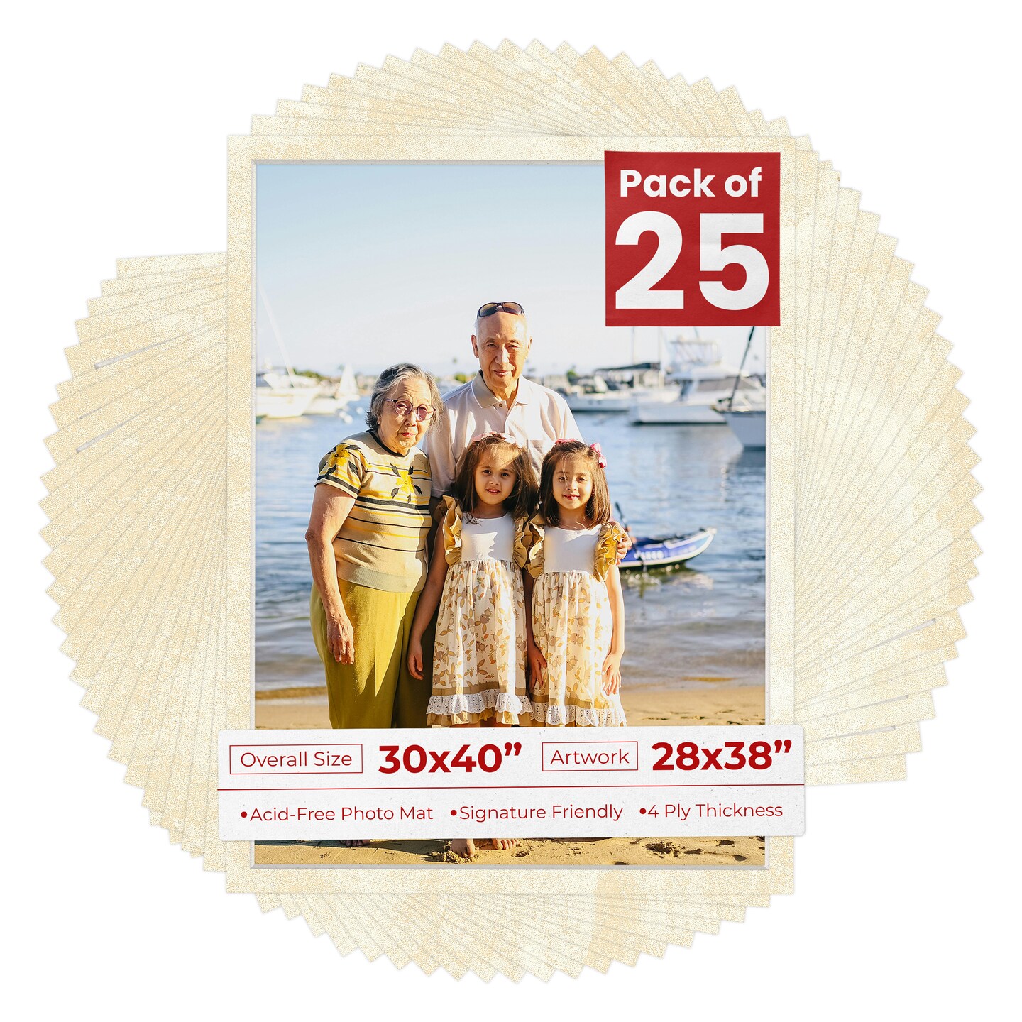 Earthen Off White Mat Board for 30x40 Frames - Fits 28x38 Photos, Color ...