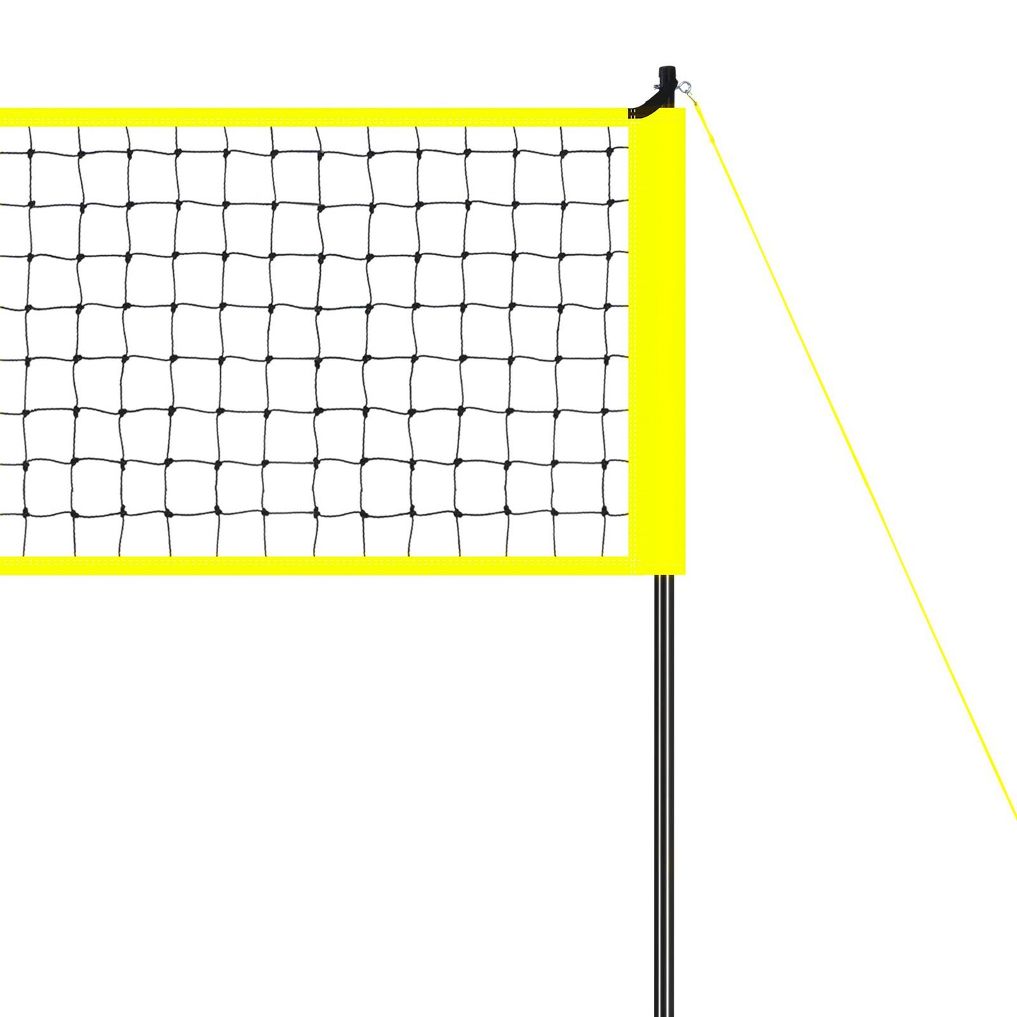 Yellow Steel and PE Volleyball Net Set, Adjustable Height and Portable