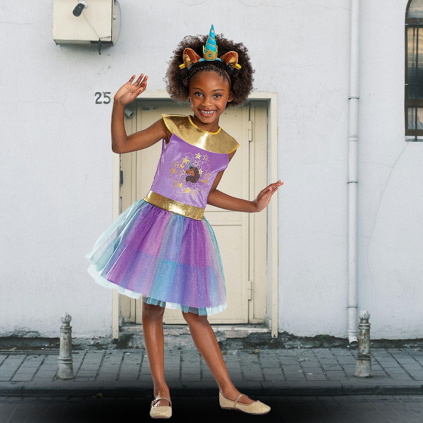 Girl&#x27;s Classic Afro Unicorn Dress Costume