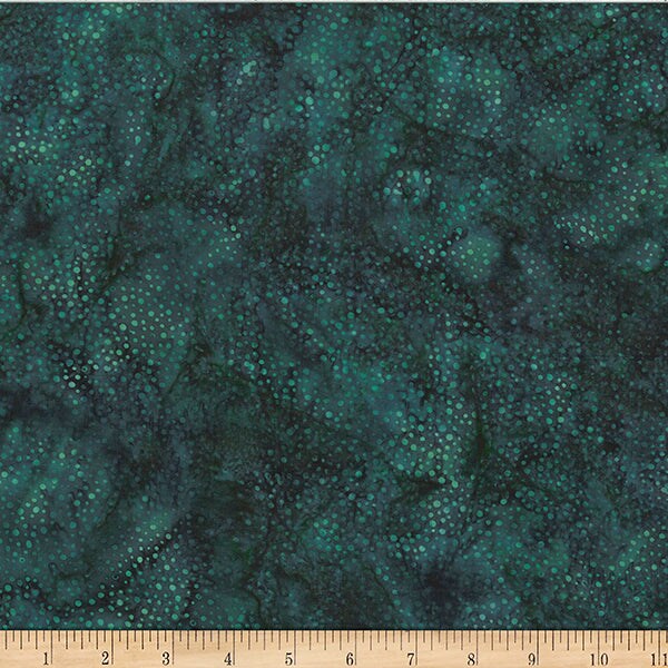 Fabric Hoffman Deep Emerald Bali Hand Painted Dots Batiks by the Quarter Yard 885-702