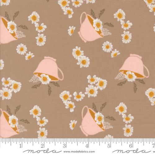 Fabric Moda Mushroom Daisy Teacup Frivolity by the Quarter Yard 43191-15