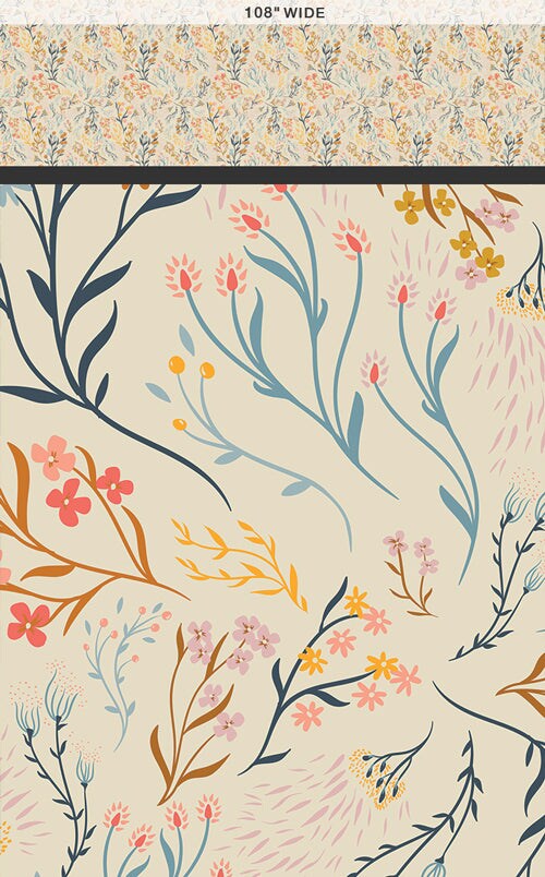 Fabric Art Gallery Hillside Meadow 108" Wide Back by the Quarter Yard WIDE-10201
