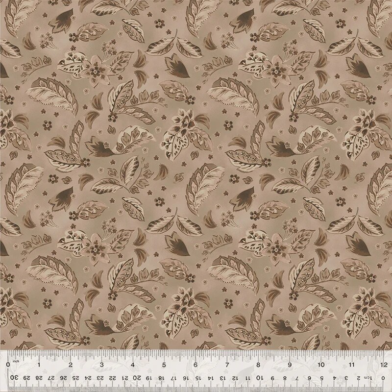 Fabric Windham Greige Plush Paisleys Dwell by the Quarter Yard 54740-2