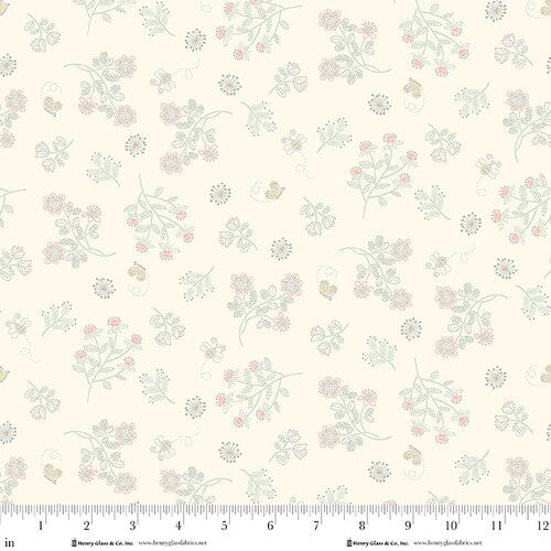 Fabric Henry Glass Cream Clover Simply Charming by the Quarter Yard 3504-44