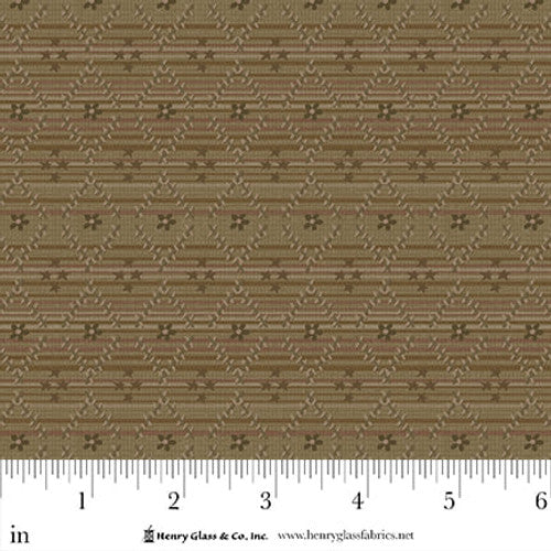 Fabric Henry Glass Brown Diamond Plaid Simply Charming by the Quarter Yard 3508-38