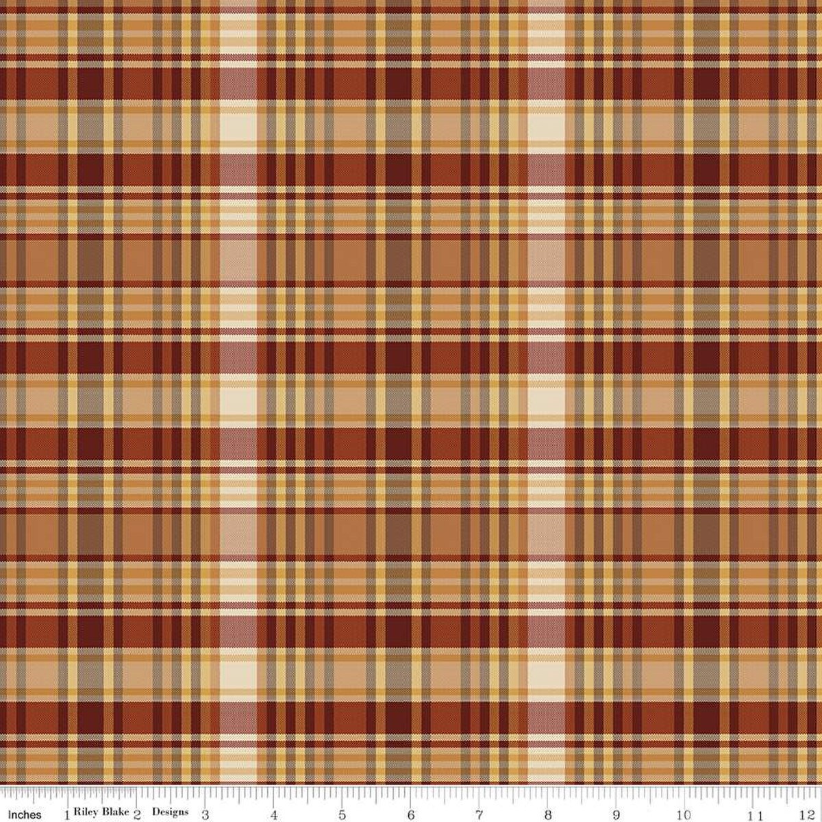 Fabric Riley Blake Nutmeg Fisher Plaid-Venture Club by the Quarter Yard C17045-NUTMEG