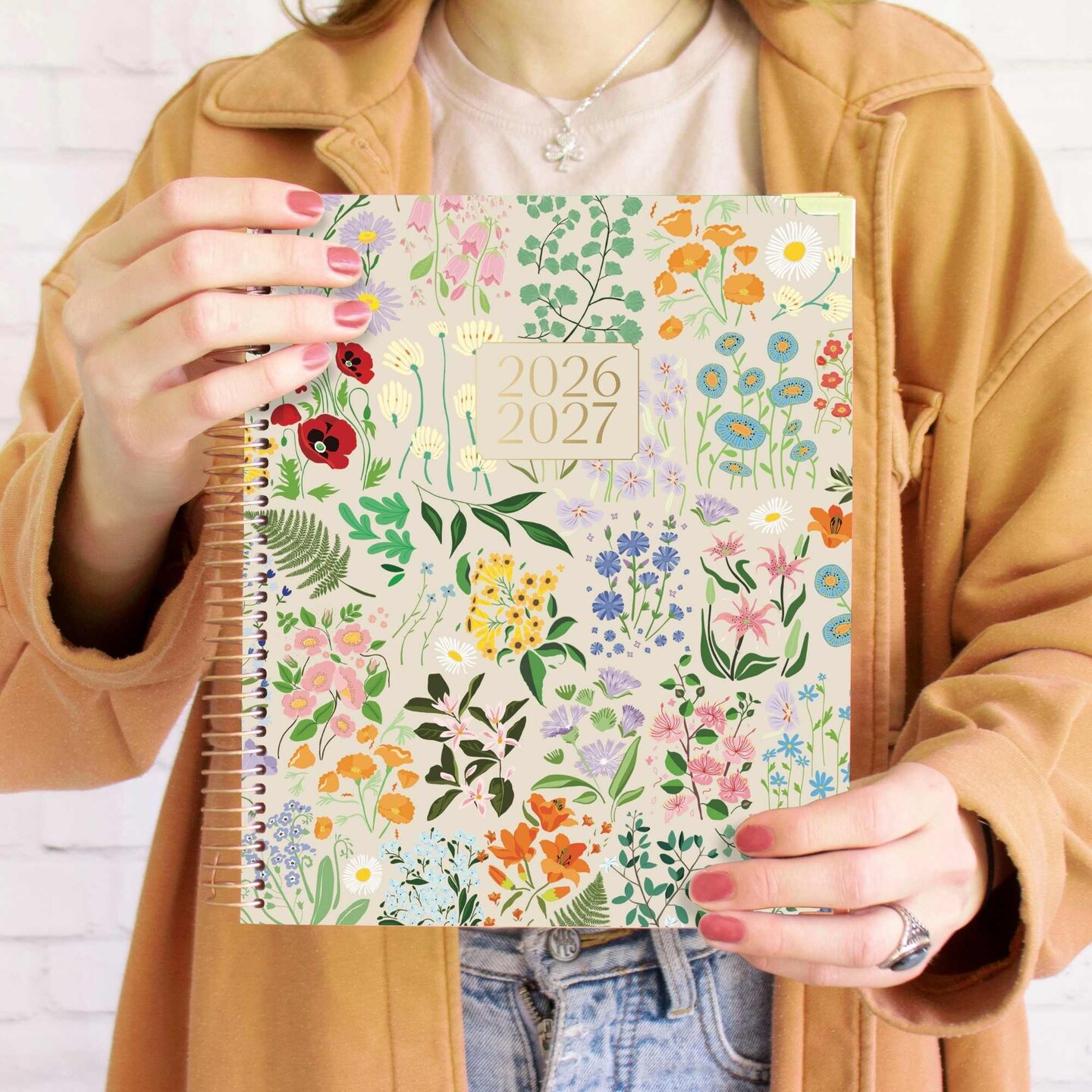 bloom daily planners 2026–2027 Academic Vision Planner, 13-Month Monthly & Weekly Hard Cover, 7.5" x 9", Garden Party