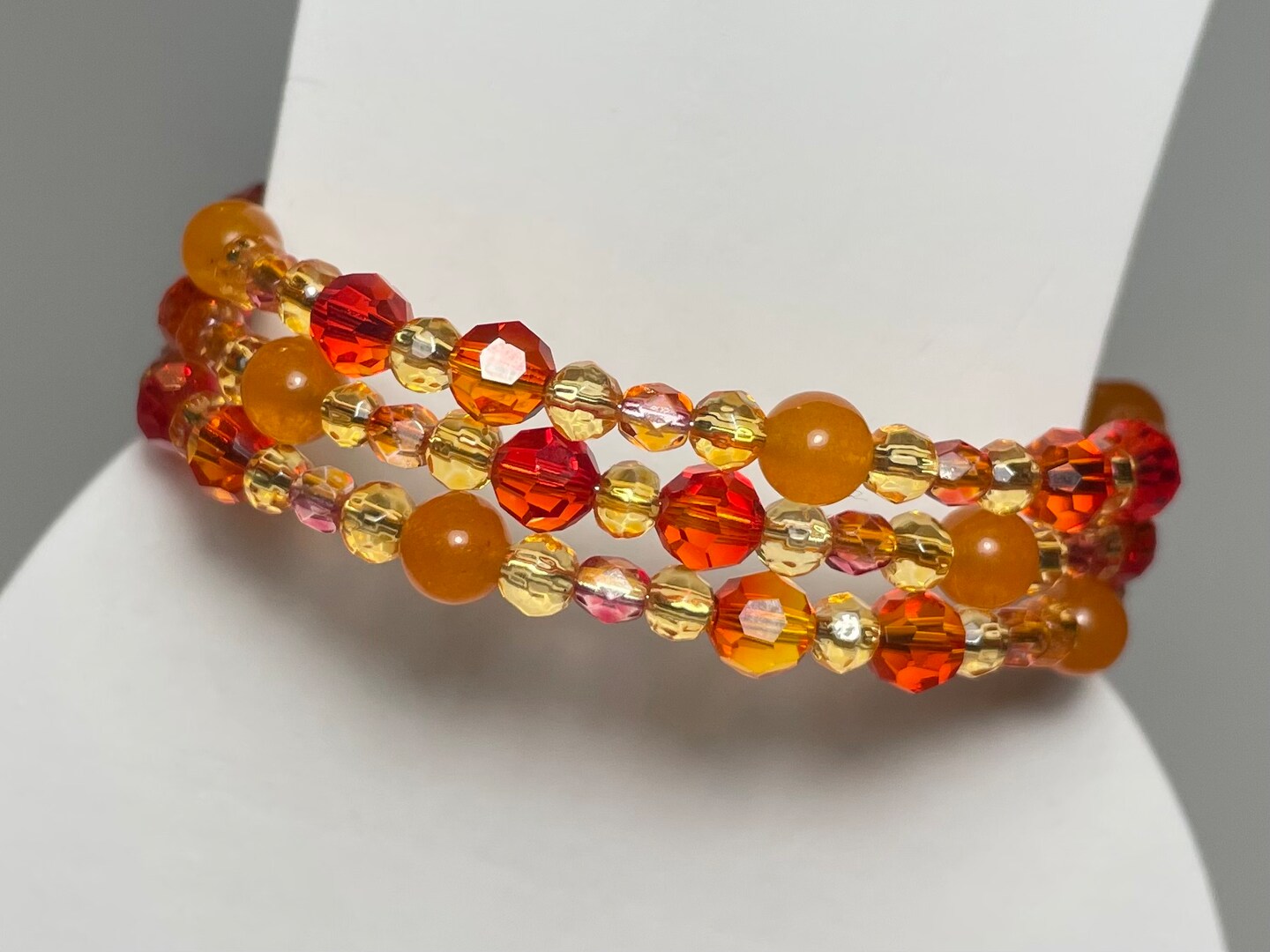 Red and Orange Beaded Wrap Bracelet MakerPlace by Michaels