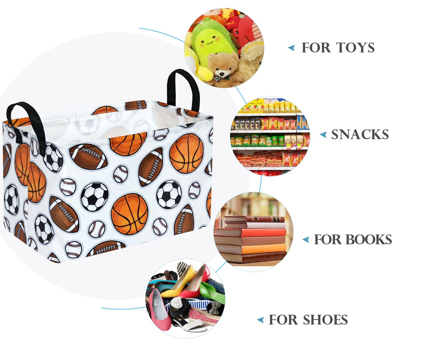 Rectangle Boys and Girls Storage Basket Storage Bin Baby Laundry Basket Laundry Hamper Storage Basket Fabric Organization Basket Toy Box Nursery Hamper for Clothes Toys Gift Basket With Handle