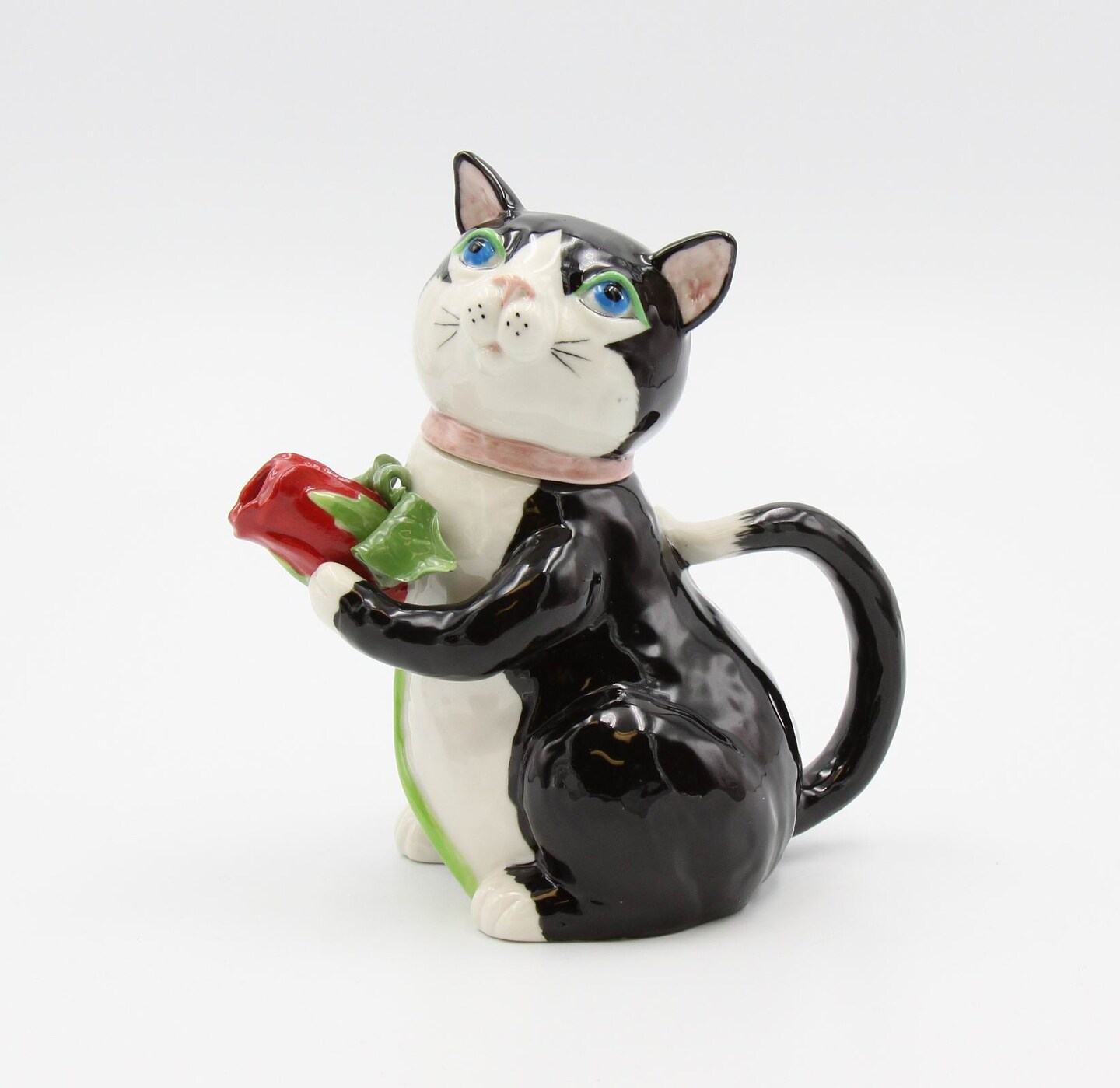 Ceramic Black Cat Teapot, Home D&#xE9;cor, Gift for Her, Gift for Mom, Tea Party D&#xE9;cor, Cat Lovers Gift, Pet Loss Gift