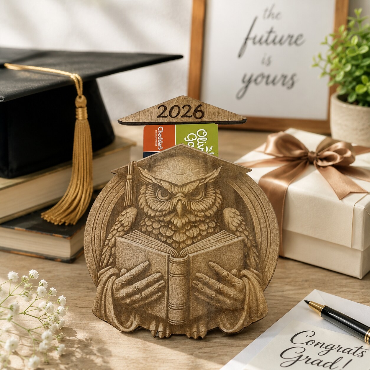 grad card holder "Congrats" Graduation Gift Card Holder (Die-Cut Pocket)