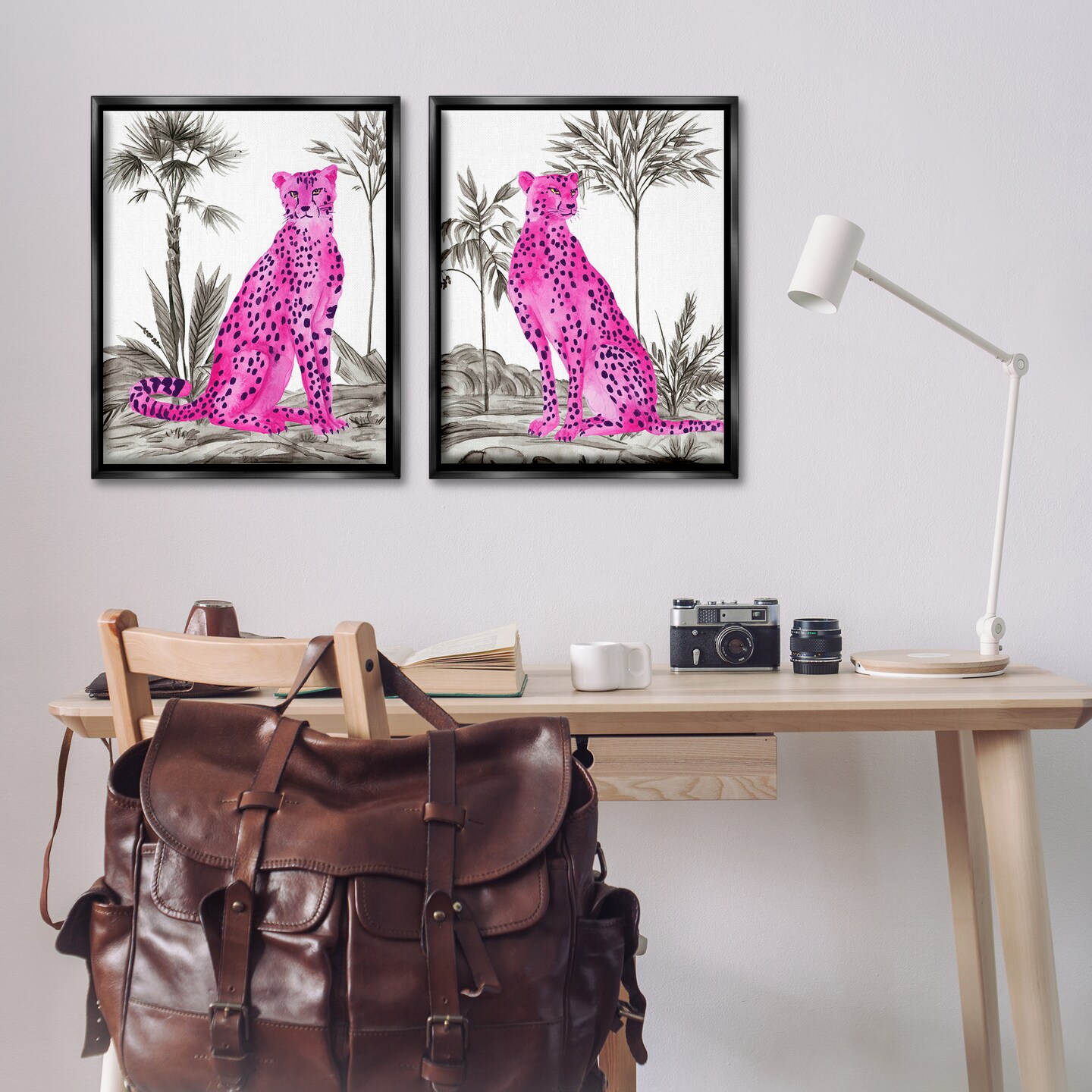 Stupell Industries Neon Pink Leopard 2pc Floating Frame Set By Melissa Wang