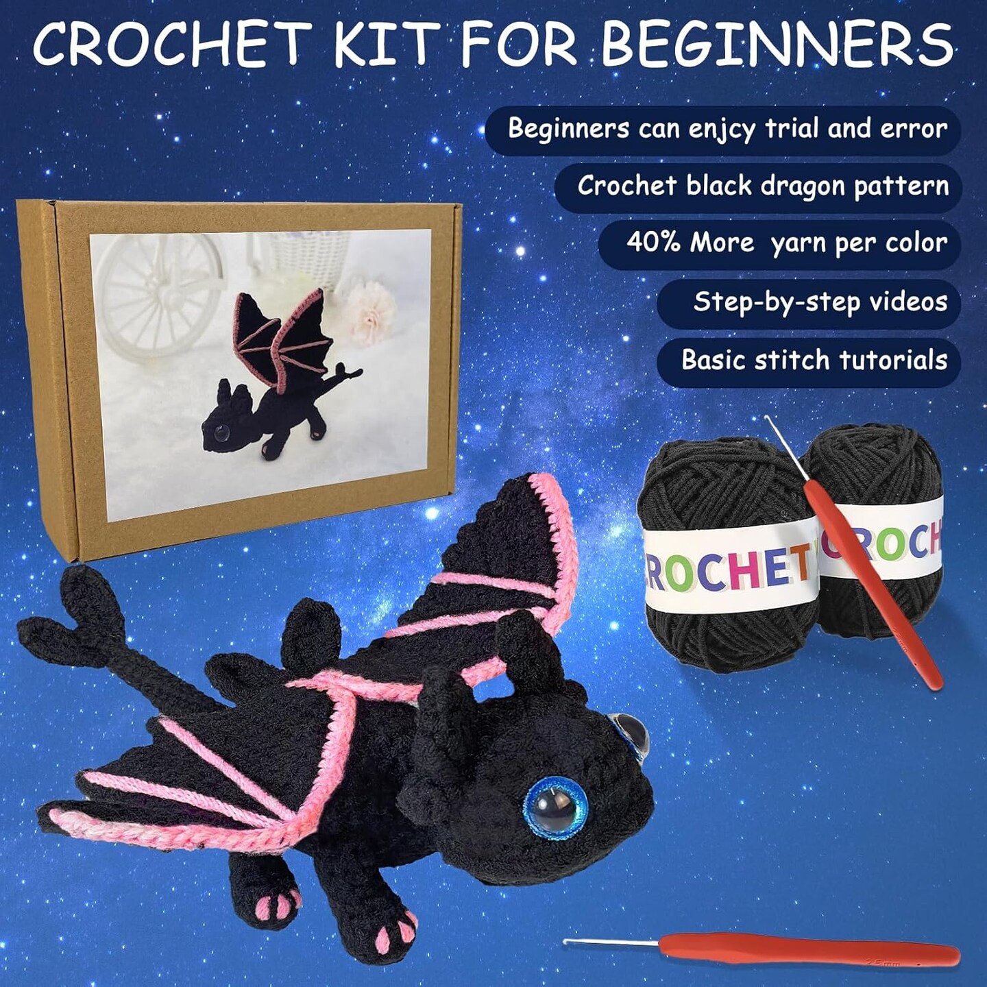 Crochet Kit for Beginners - Crochet Dragon Animals