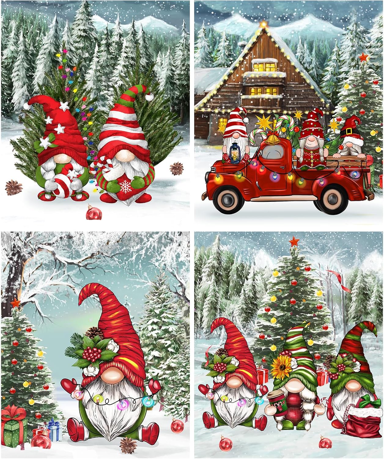 4 Pcs Christmas Diamond Painting Kits for Adults