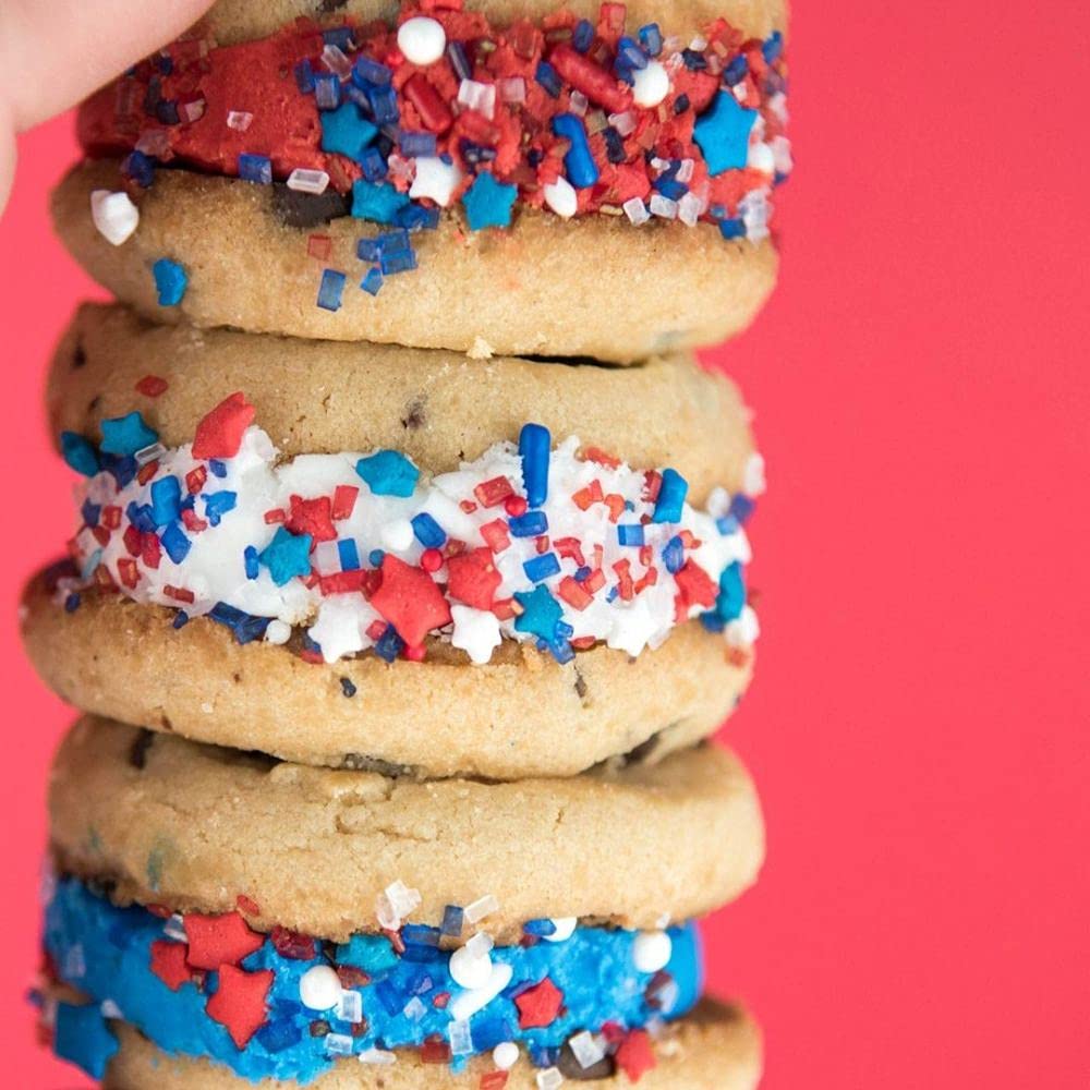 4th of July Sprinkles for Baking Cake, Cookie, Cupcake Decorating Red White Blue