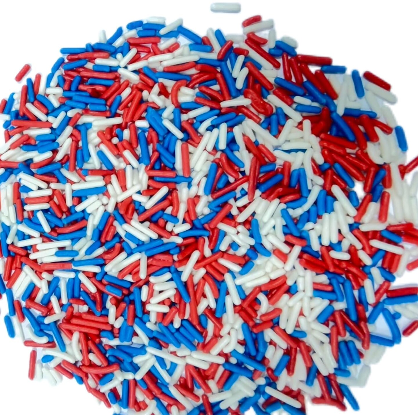 Patriotic 4th of July Edible Jimmies - 2.75oz Red White and Blue Sugar Sprinkles, Festive Baking Decorations for Cupcakes, Cookies, Ice Cream & Macarons, Independence Day & Memorial Day Dessert Toppings (80g)