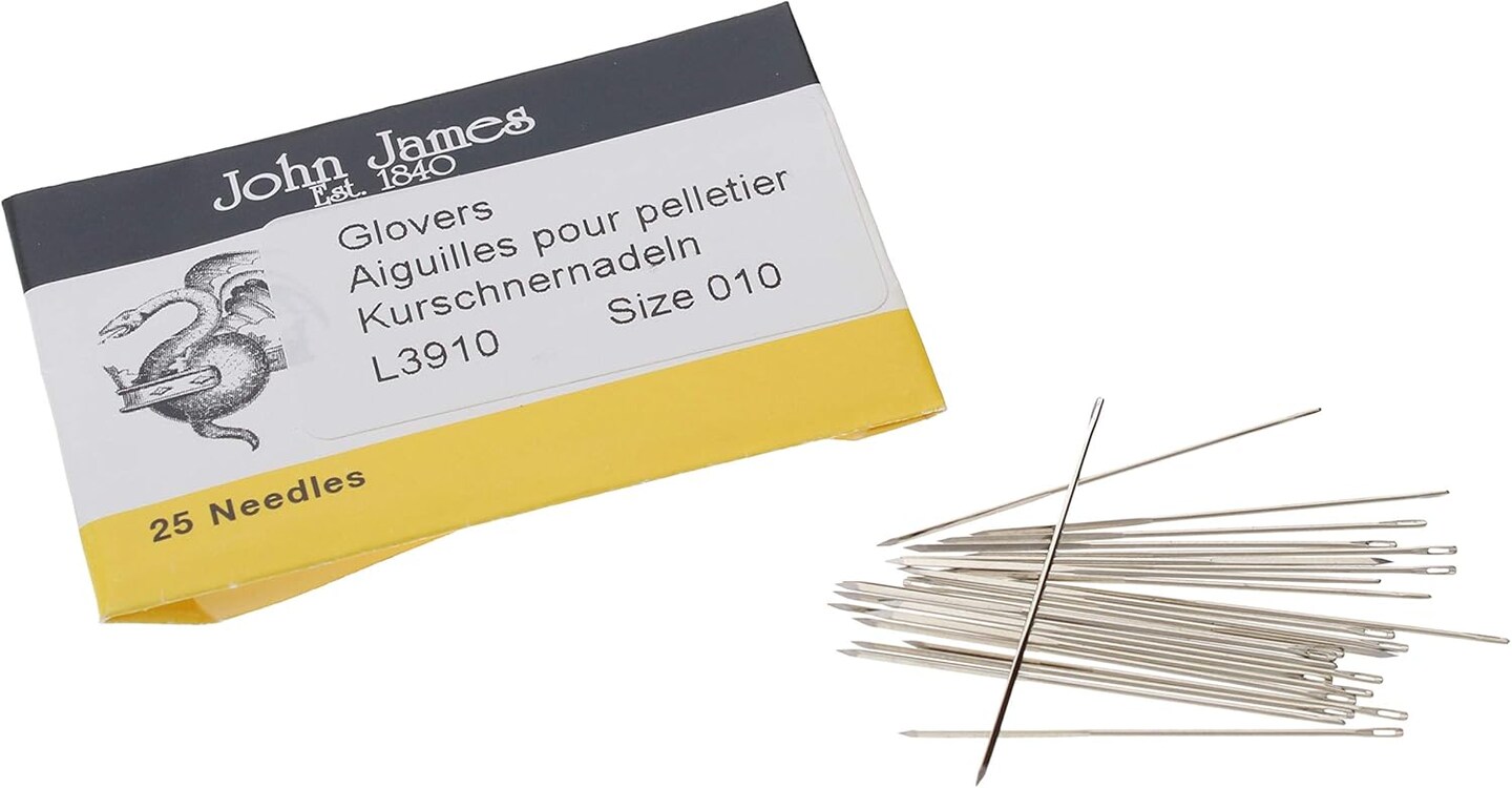 John James Glovers Needles, Triangular Point, Ideal to Pass Through Tougher Materials Such as Leather, Suede, Vinyl and Soft Plastics