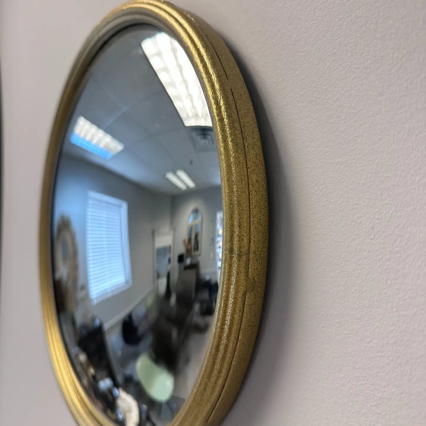 Gold Round Convex Mirror Metal Frame Wall Decor Small Medium Sizes