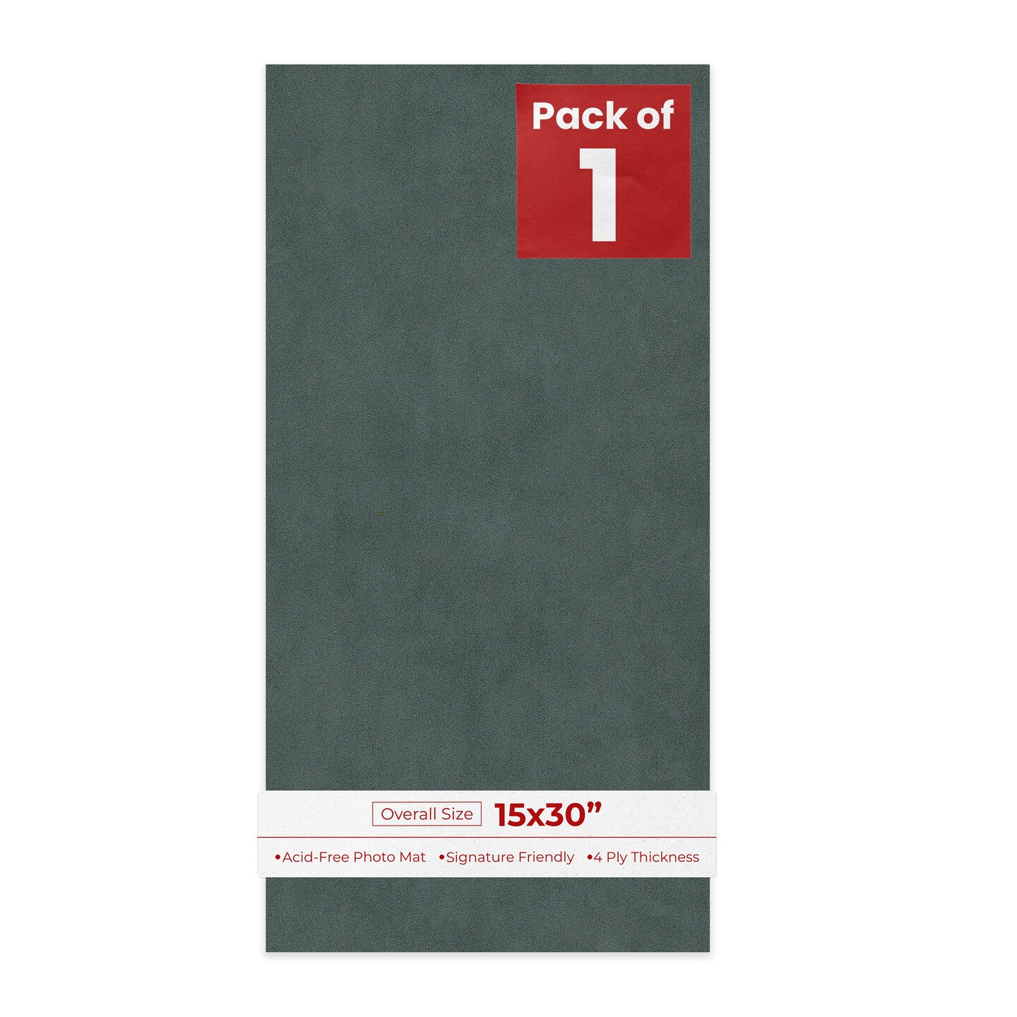 Dark Grey Suede 15x30 Uncut Mat Board - Blank Sheets, No Opening