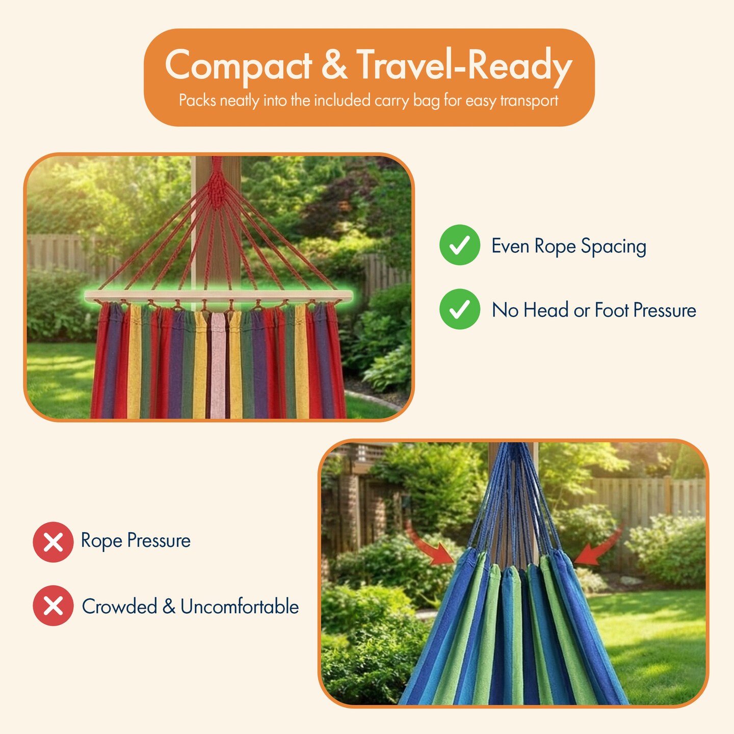 Gardenised Outdoor Hanging Hammocks for Leisure and Relaxation Use