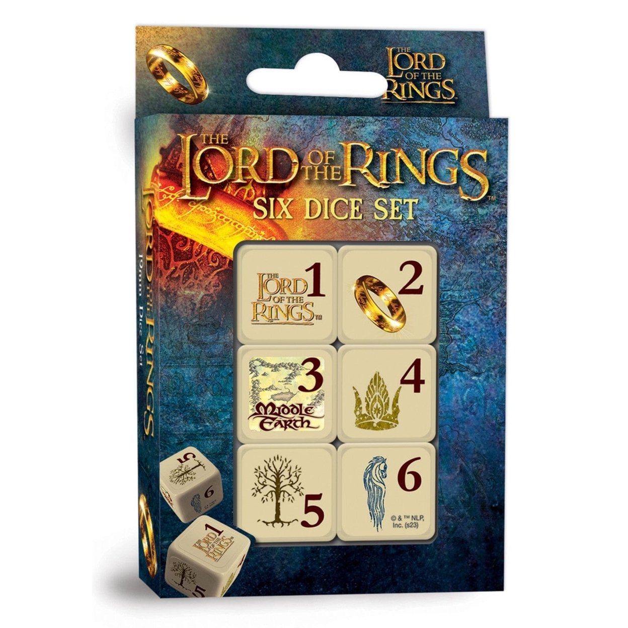 Lord Of The Rings 6 Piece D6 Gaming Dice Set Officially Licensed 16Mm Multicolor