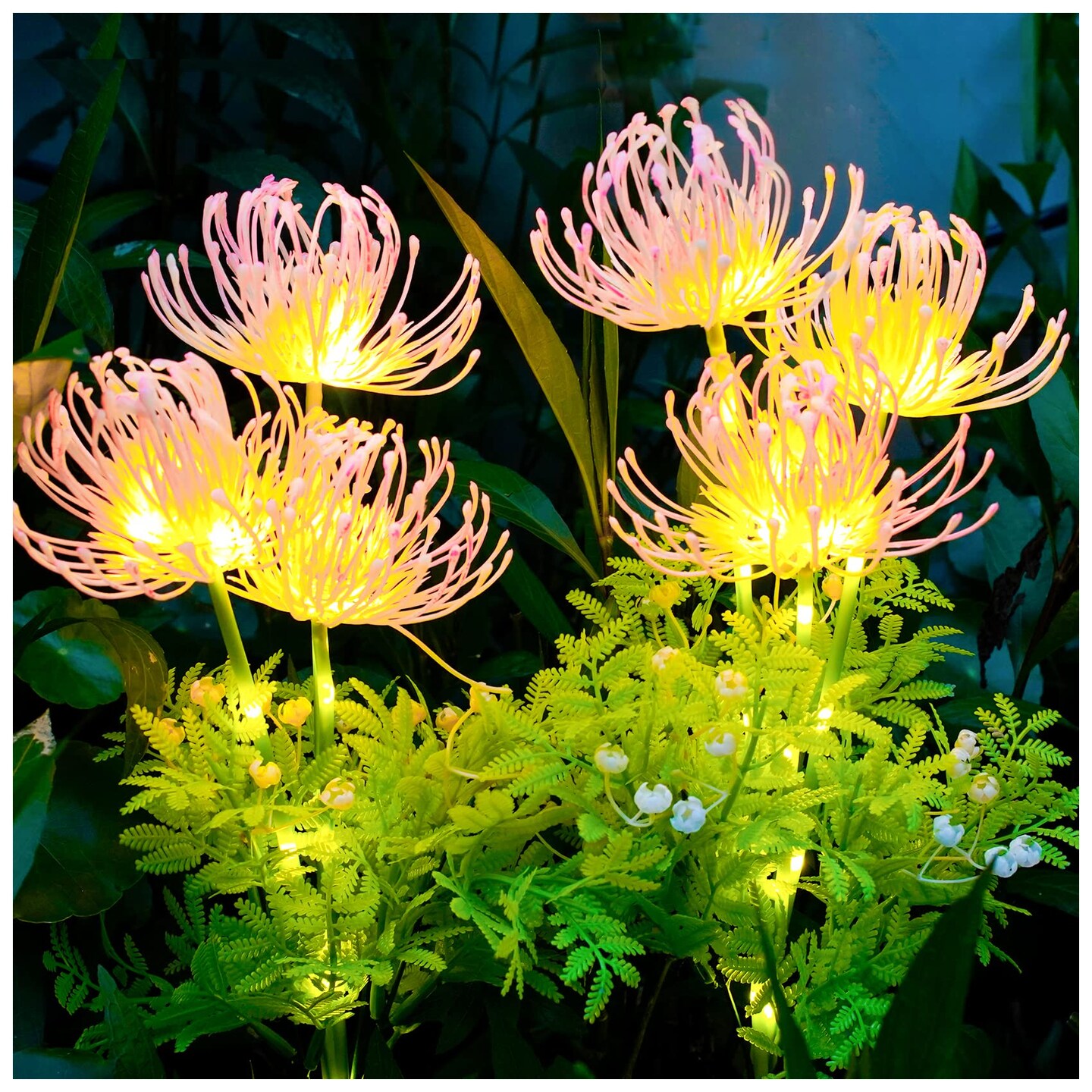 DooYard Solar Garden Lights, Solar Flowers Lights with Glowing Flowers &#x26; Stems, Upgraded Solar Panel, Solar Lights Outdoor for Garden Decoration,Yard Decor and Gift for Mother (2 Pack)