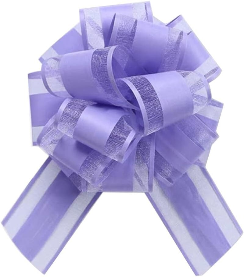 6 PCS Large Pull Bow,Light Purple Gift Bow,6 Inches,Christmas, Party Birthday Gift Wedding Ribbon Bows for Wrapping Boxes or Flower Decorations, Valentine&#x27;S Day Gift Decorations(Light Purple)