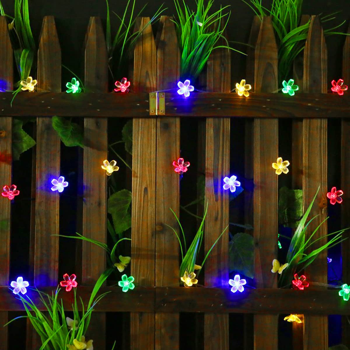 ITICdecor Solar String Flower Lights Outdoor Waterproof 50 LED Fairy Light Decorations for Garden Fence Patio Yard Christmas Tree, Lawn, Party (Multi-Colored)