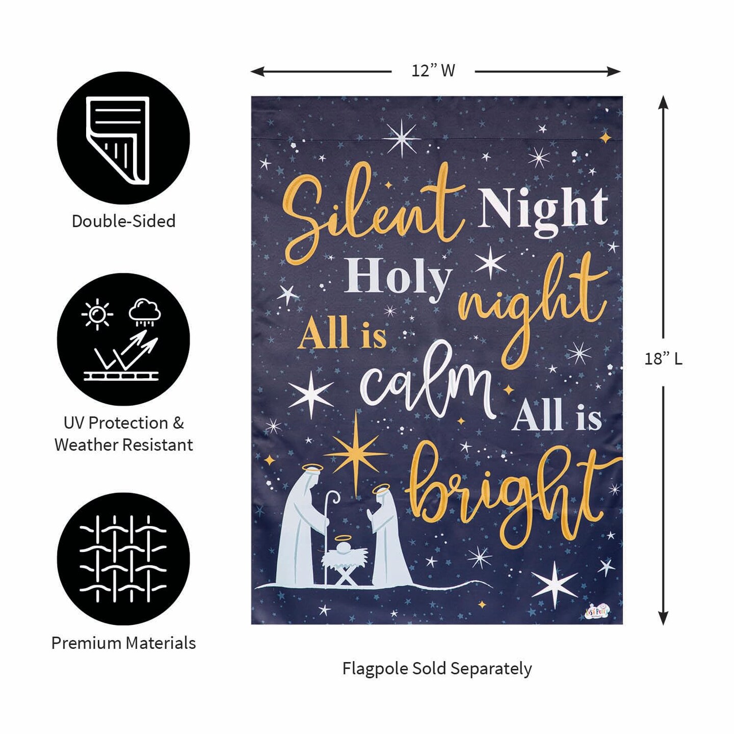 Joy to the World Christmas Garden Flag 2 Sided