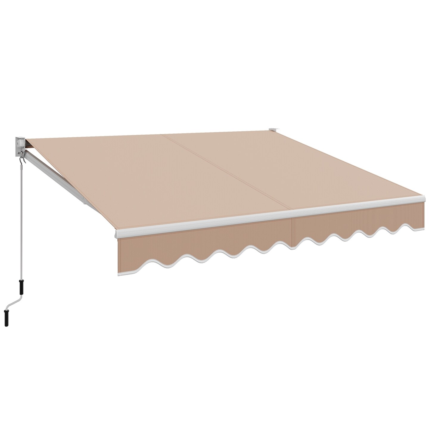 8x6.6 Feet Patio Retractable Awning with Manual Crank Handle