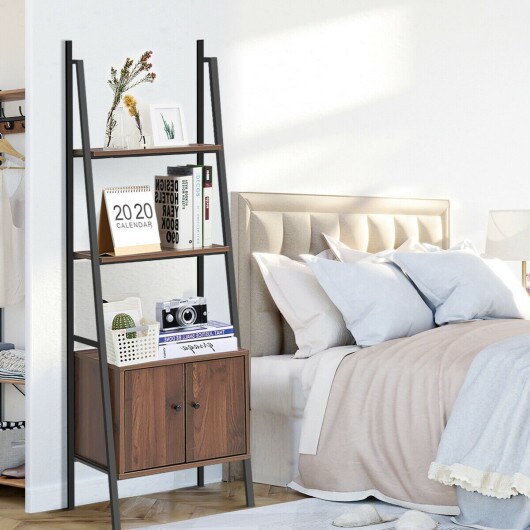 3-Tier Metal Frame Ladder Shelf Bookcase for Stylish Home Organization