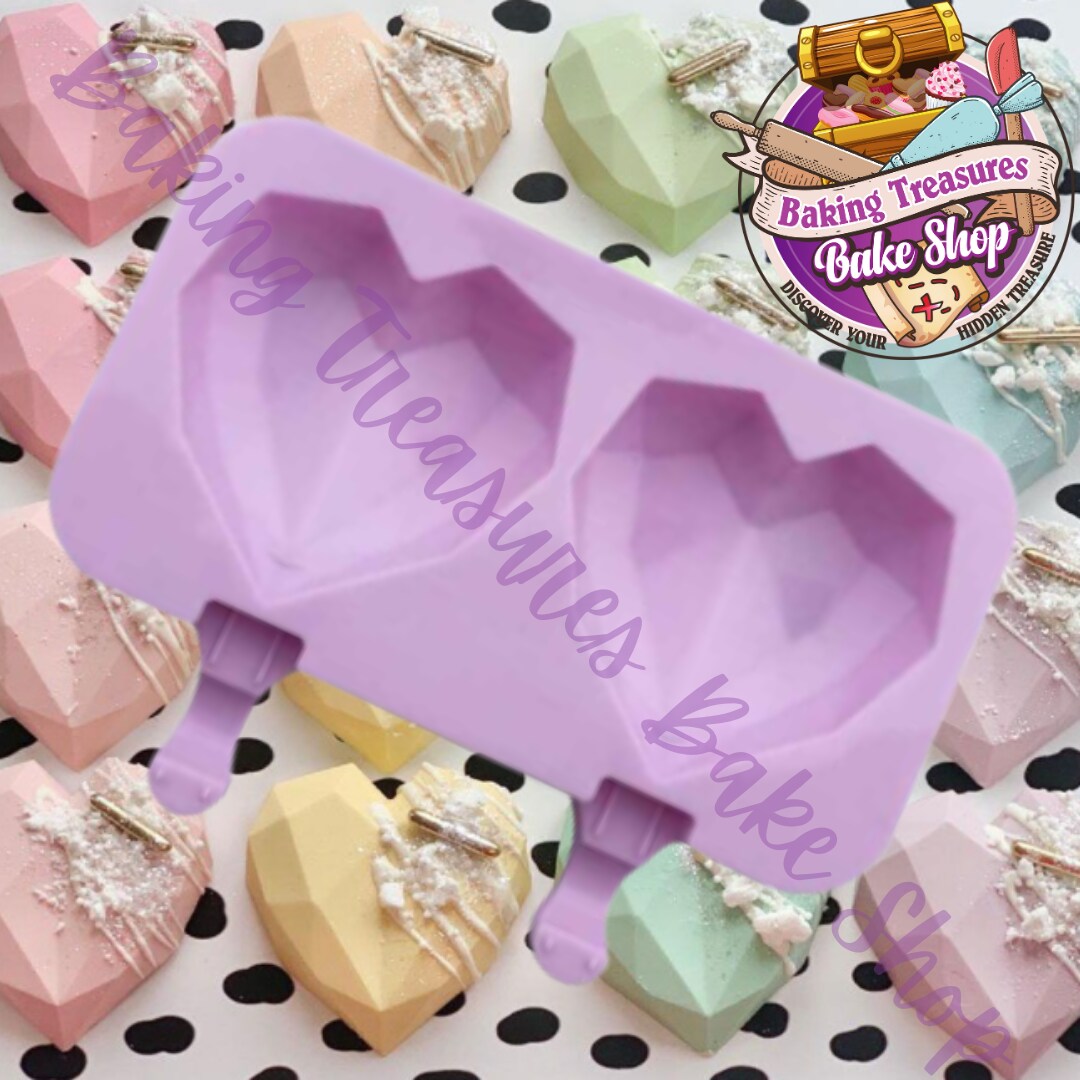 Geometric Heart Popsicle Silicone Mold