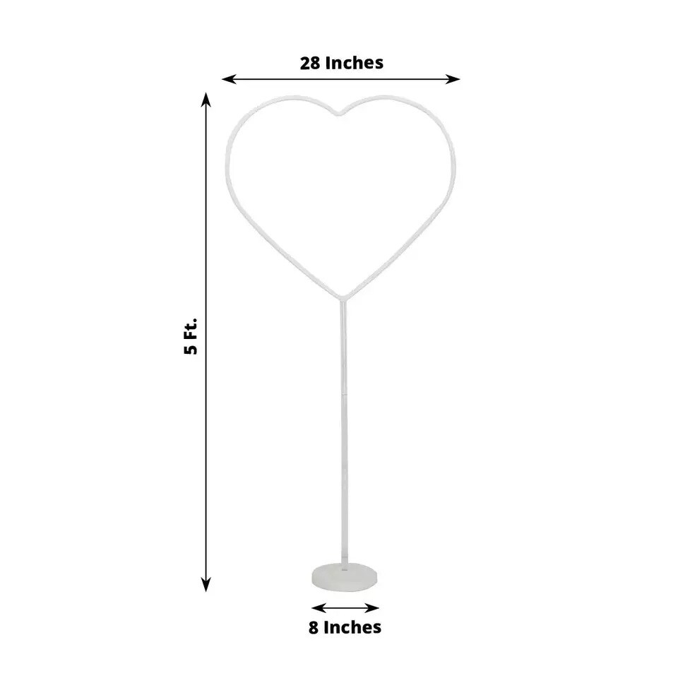 2 White Heart Shaped Plastic Balloon Arch Stand Kit Party Events Decorations