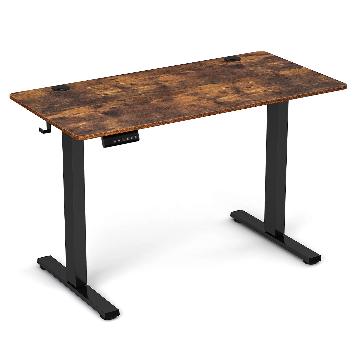 Adjustable Electric Standing Desk with 3 Memory Height Settings, Cable Management, and Hooks