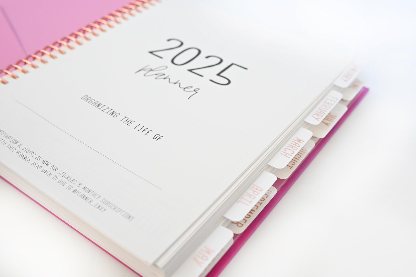 2025 Planner - Vertical Layout, Spiral Bound - &#x22;Fuchsia Strokes&#x22; (#304)