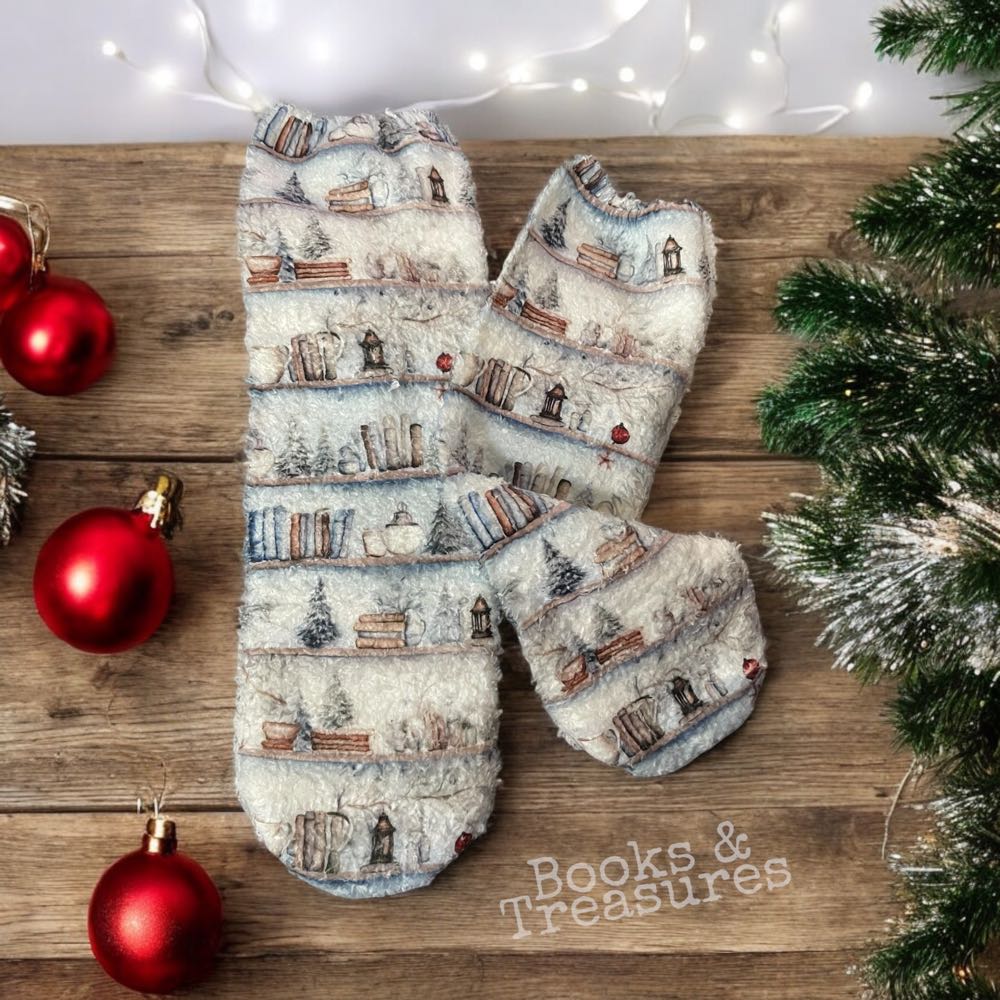 Bookish Fuzzy Holiday Socks Book Lover Gift Christmas product 2