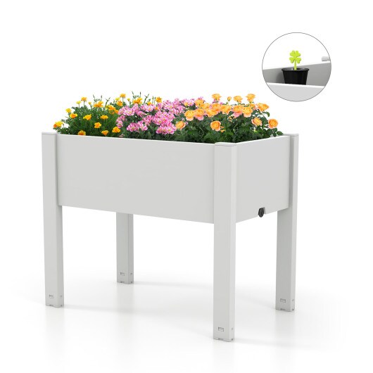53L Raised Bed Grow Box Self-Watering Planter Box Stand with Water Level Monitor