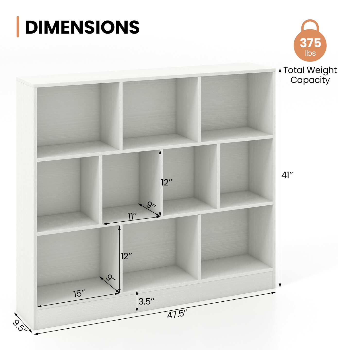 Wooden Toy Storage Organizer with 10 Cubes for Kids
