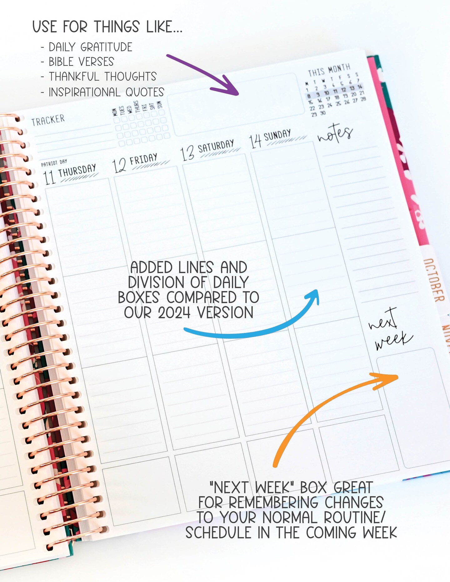 2025 Planner - Vertical Layout, Spiral Bound - &#x22;Rainbow Glitz&#x22; (#301)