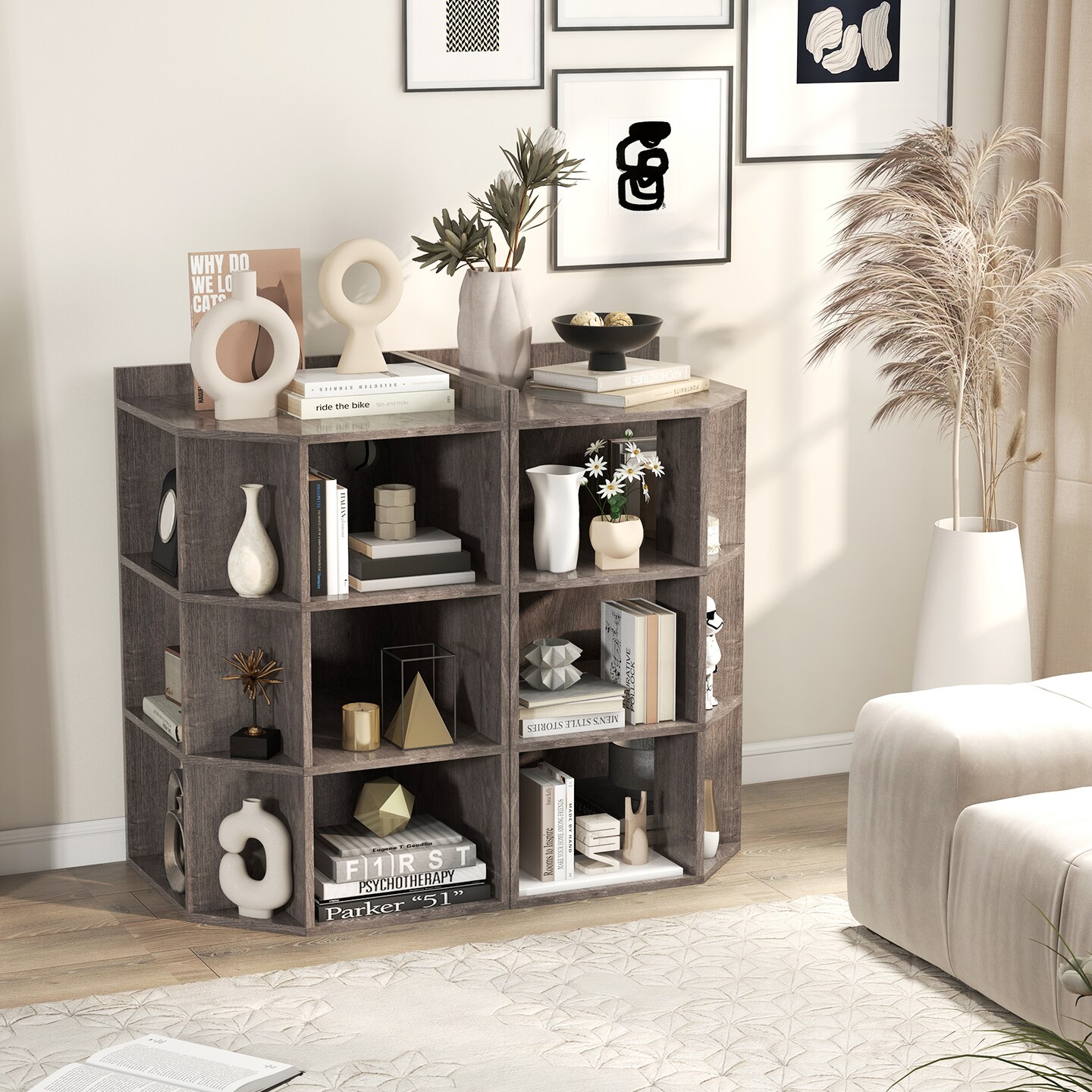 3-Tier Corner Cabinet with Charging Station for Bedroom