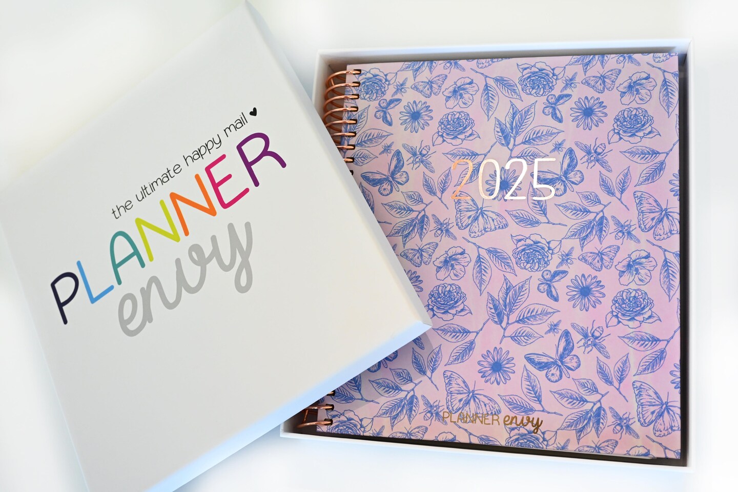 2025 Planner - Mini Horizontal Layout, Spiral Bound - &#x22;Butterfly Doodles&#x22; (#409)