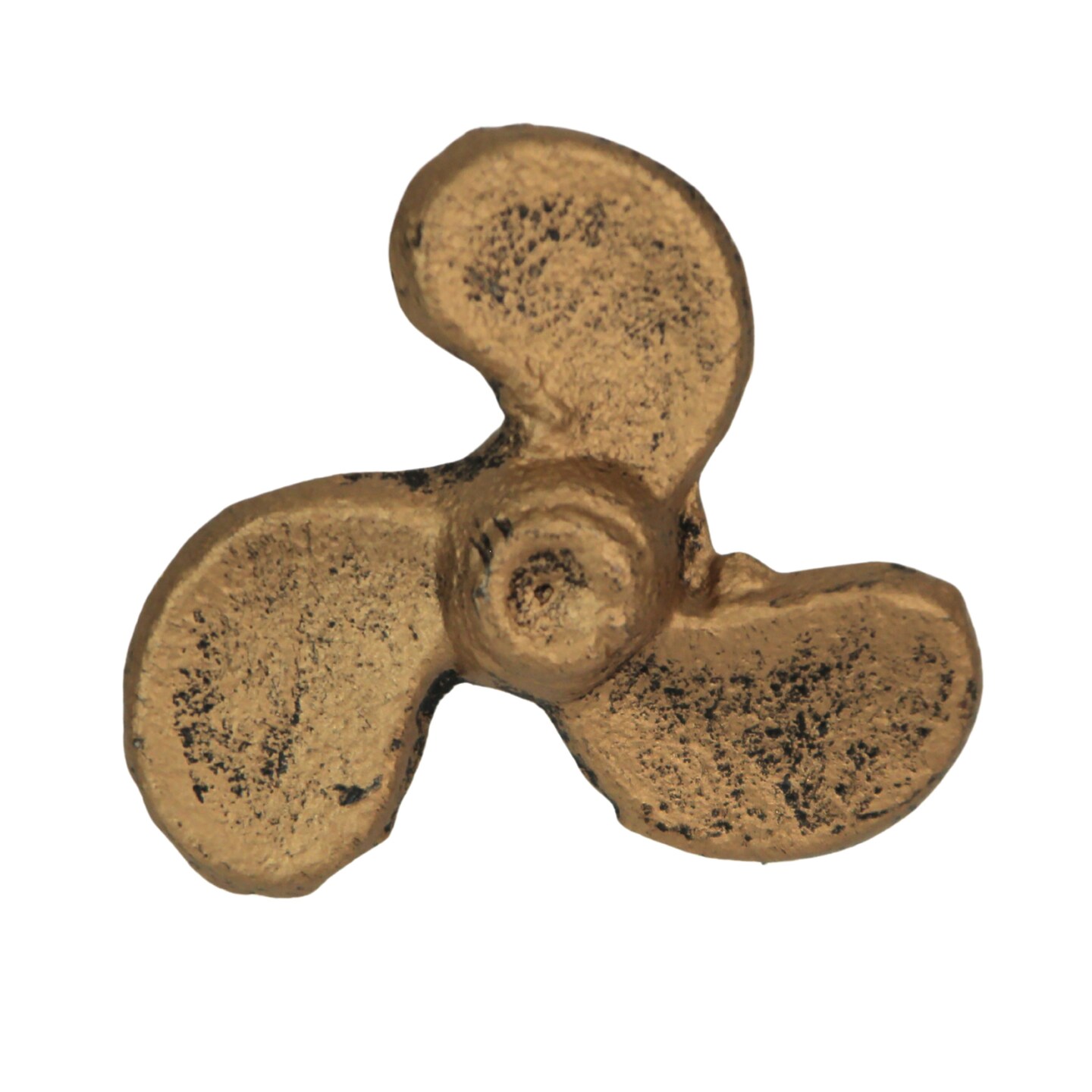 Set of 6 Antique Gold Boat Propeller Drawer Pulls - Coastal Cast Iron Cabinet Knobs with Nautical Charm - 1.75 Inch Diameter, Durable Vintage Finish, Easy Installation