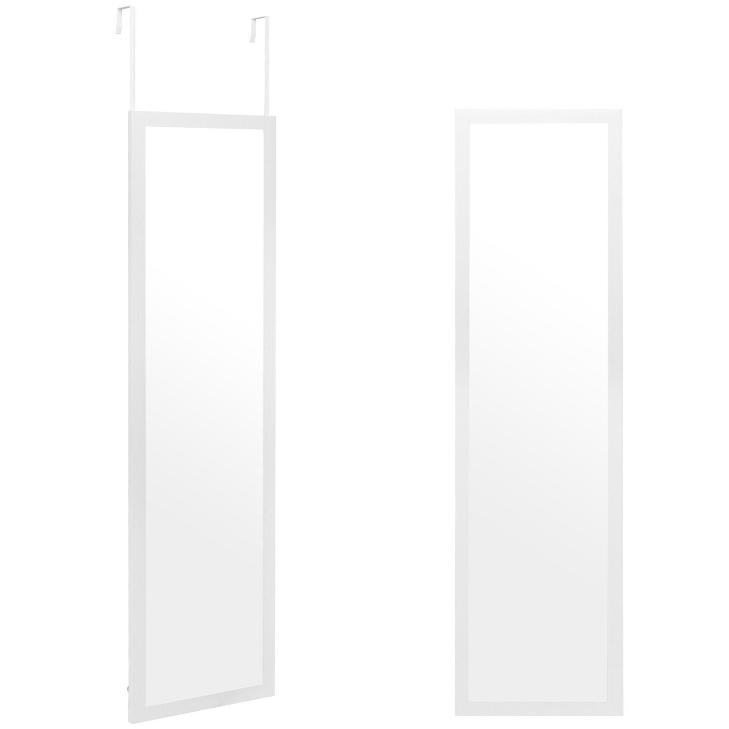 Silvery Wall Mounted Mirror Rectangle Glass Mirror For Bedroom Entryway Bathroom 43x15 Inch
