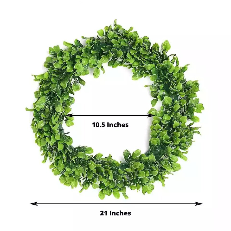 2 Green 21" Wreaths Artificial Jasmine Leaves Candle Rings Party Decorations