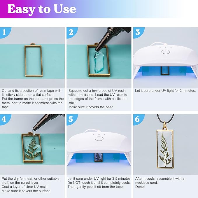 LET&#x27;S RESIN Jewelry Making Kit - 153Pcs Highly Clear Resin with Upgraded UV Lamp, Resin Accessories for Keychains, Jewelry