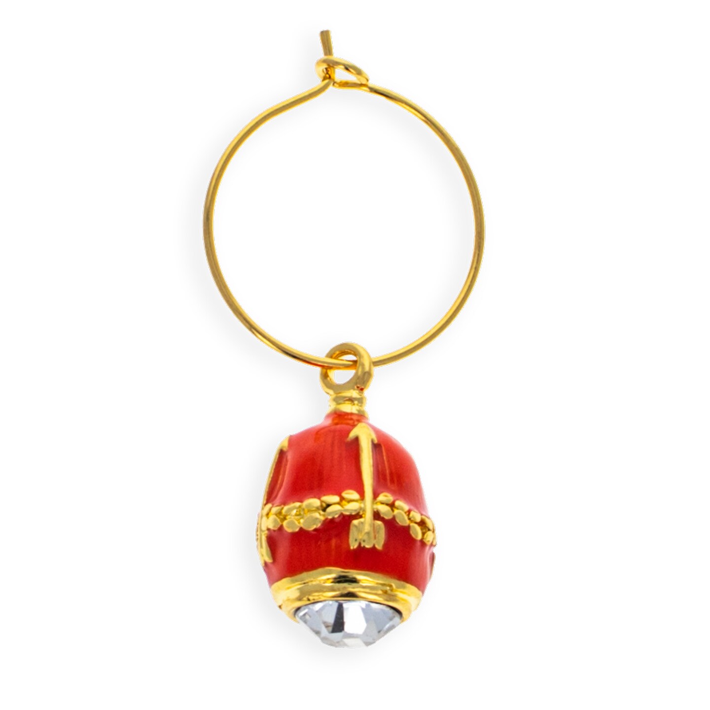 Wine Glass Royal Egg Charm in Pink